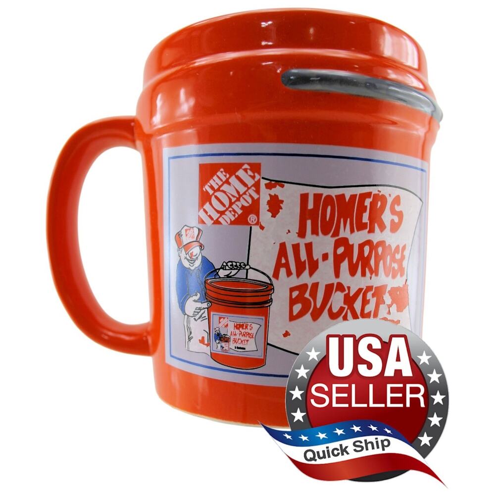 The Home Depot Homer's All-Purpose Bucket Orange 16oz Mug by Mr. Christmas •2015